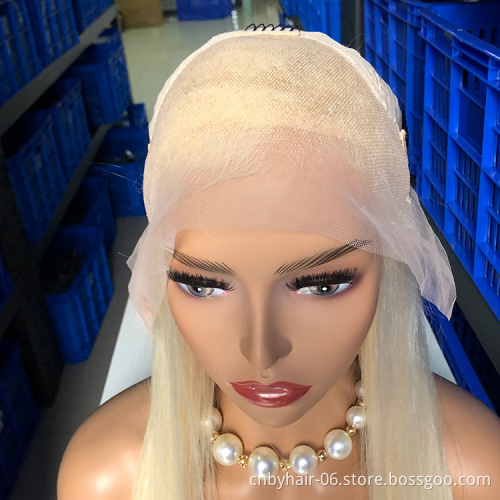 Wholesale 613# Blonde Straight Human Hair Lace Frontal Wigs Cuticle Aligned, 13*4 Brazilian Virgin Hair Wig Lace